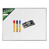 Qdo Bco. Magnetico 90x60 Alum. 5612 + 3 Canetas + 1 Apagador