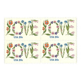 Quadra Selo 1378 Estados Unidos 1982 Flora Amor Love