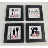 Quadrinhos Cozinha 13x13cm Moldura E Frase