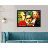 Quadro - Mozart Beethoven Bach - Decora - 37 Cm X 52 Cm