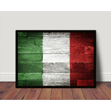 Quadro / Poster Com Moldura Bandeira Italiana Italia 45x33