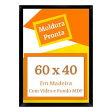 Quadro 60x40 Com Vidro E Moldura Madeira 40x60