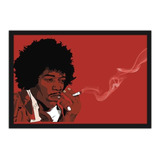 Quadro 64x94cm Jimi Hendrix - Bandas De Rock - 77