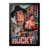 Quadro A4 Rocky Balboa Cartaz Com