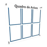 Quadro Acrílico Informativo Condomínio C/6 Displays