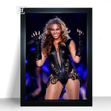 Quadro Arte Foto Cantora Beyonce 44cm Moldura