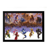 Quadro Arte Power Rangers Classico Megazords