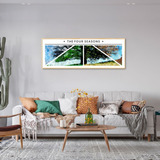 Quadro Árvore As Quatro Estações 100x36 Filete Marfim