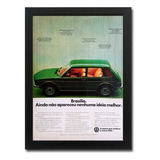 Quadro Automotivo Vw Brasília Com Propaganda Antiga Original