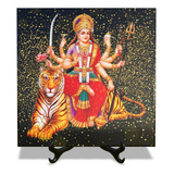 Quadro Azulejo Deusa Durga Mod. 2 Decorativo 20x20 Cm
