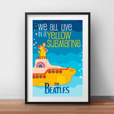 Quadro Beatles Yellow Submarine Poster Moldura E Vidro A3