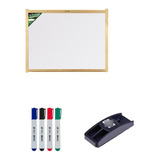 Quadro Branco Mold De Madeira 100x70 C/ Apagador 4 Caneta