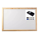 Quadro Branco Moldura De Madeira 70x50 Apagador 2 Canetas