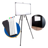 Quadro Branco Soft Color's 120x80cm Mdf + Tripé Kit 4 Caneta