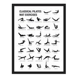 Quadro C/ Moldura 50x70cm Pilates Exercícios Clássicos P88