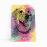 Quadro Cachorro Labrador Tinta Aquarela Canvas