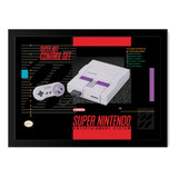 Quadro Caixa Super Nintendo Americano Snes Arte A3 33x45cm
