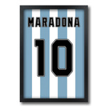 Quadro Camisa Argentina Maradona Com Moldura A2 60 X 42 Cm