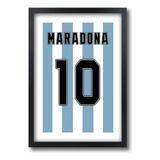 Quadro Camisa Argentina Maradona Tipo Paspatur A1 84x60cm