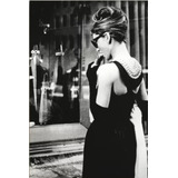 Quadro Canvas Arte Audrey Hepburn Preto E Branco Decoração