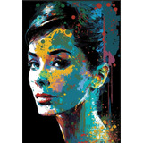 Quadro Canvas Arte Banksy Audrey Hepburn Graffiti Pop Colors