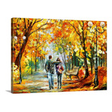 Quadro Canvas Pintura Óleo Casal No Parque Outono Decoração