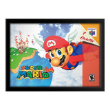 Quadro Capa Super Mario 64 Nintendo 64 Retro N64 Us 33x45cm 
