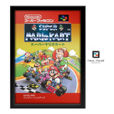 Quadro Capa Super Mario Kart Japonês Super Nintendo Snes A3