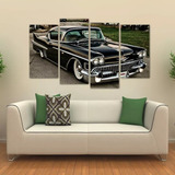 Quadro Carro Cadillac Deville Coupe 1954 Em Tecido 4 Peças 1