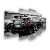 Quadro Carro Gtr Nissan 5 Peças Quarto Sala Mosaico