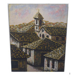 Quadro Casas Óleo Sobre Tela 40x50
