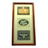 Quadro Com 3 Rótulos Antigos De Cervejas Do Brasil - Vintage