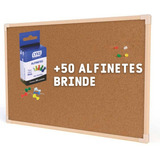 Quadro Cortiça Mold Madeira 40x30cm +50 Alfinetes De Brinde