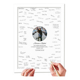 Quadro De Assinaturas Para Casamento C/foto Caneta Brinde