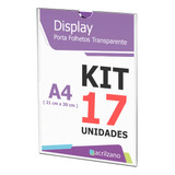 Quadro De Aviso A4 Display De Parede Acrílico 17 Unidades