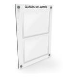 Quadro De Aviso Gestão C/ 2 Displays Acrílico P/a4 - Atacado