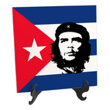 Quadro De Azulejo Bandeira Cuba Che