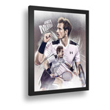 Quadro Decorati Poste Tenis Andy Murray Classico Vidro A3
