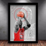 Quadro Decorativ Nba Michael Jordan Chicaco Bulls Moldura A3