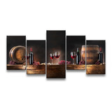 Quadro Decorativo 129x63 Sala Cozinha Gourmet Vinho Wine Kit