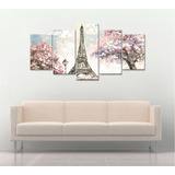 Quadro Decorativo 129x63 Sala Quarto Torre Eiffel Paris Kit
