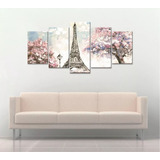 Quadro Decorativo 129x63 Sala Quarto Torre Eiffel Paris Kit
