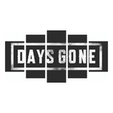 Quadro Decorativo 5 Partes Mosaico Days Gone Ps4 Geek Nerd4 Cor Colorido Armação Marrom