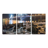 Quadro Decorativo 55x110 Vigas De Ponte Iluminada