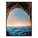 Quadro Decorativo 90x60 Paisagem Caverna Mar