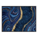 Quadro Decorativo Abstrato Azul Escuro 90x60