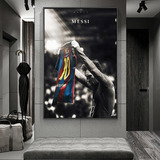 Quadro Decorativo Abstrato Messi Preto E Branco