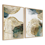 Quadro Decorativo Abstrato Moderno Tons De Dourado 60x80cm