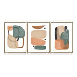 Quadro Decorativo Abstrato Terracota Cinza Bege Sala Quarto