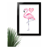 Quadro Decorativo C/ Moldura Abstrato Flamingo